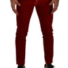 Dolce & Gabbana Ravishing Red Slim Fit Designer Jeans