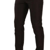 Dolce & Gabbana Elegant Brown Striped Woolen Men's Trousers