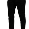 Dolce & Gabbana Elegant Slim Fit Dress Pants in Black Brocade