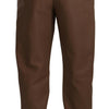 Dolce & Gabbana Elegant Tapered High Waist Leather Pants