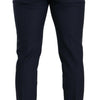 Dolce & Gabbana Elegant Dark Blue Slim-Fit Dress Pants