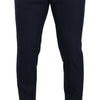 Dolce & Gabbana Elegant Dark Blue Slim-Fit Dress Pants