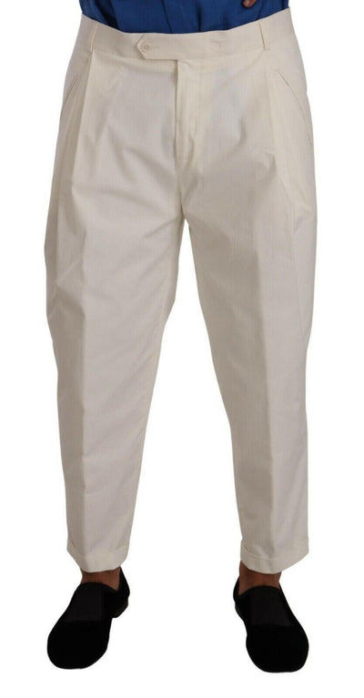 Dolce & Gabbana Elegant White Cotton Stretch Dress Pants