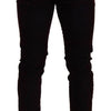 Dolce & Gabbana Elegant Burgundy Slim Fit Denim