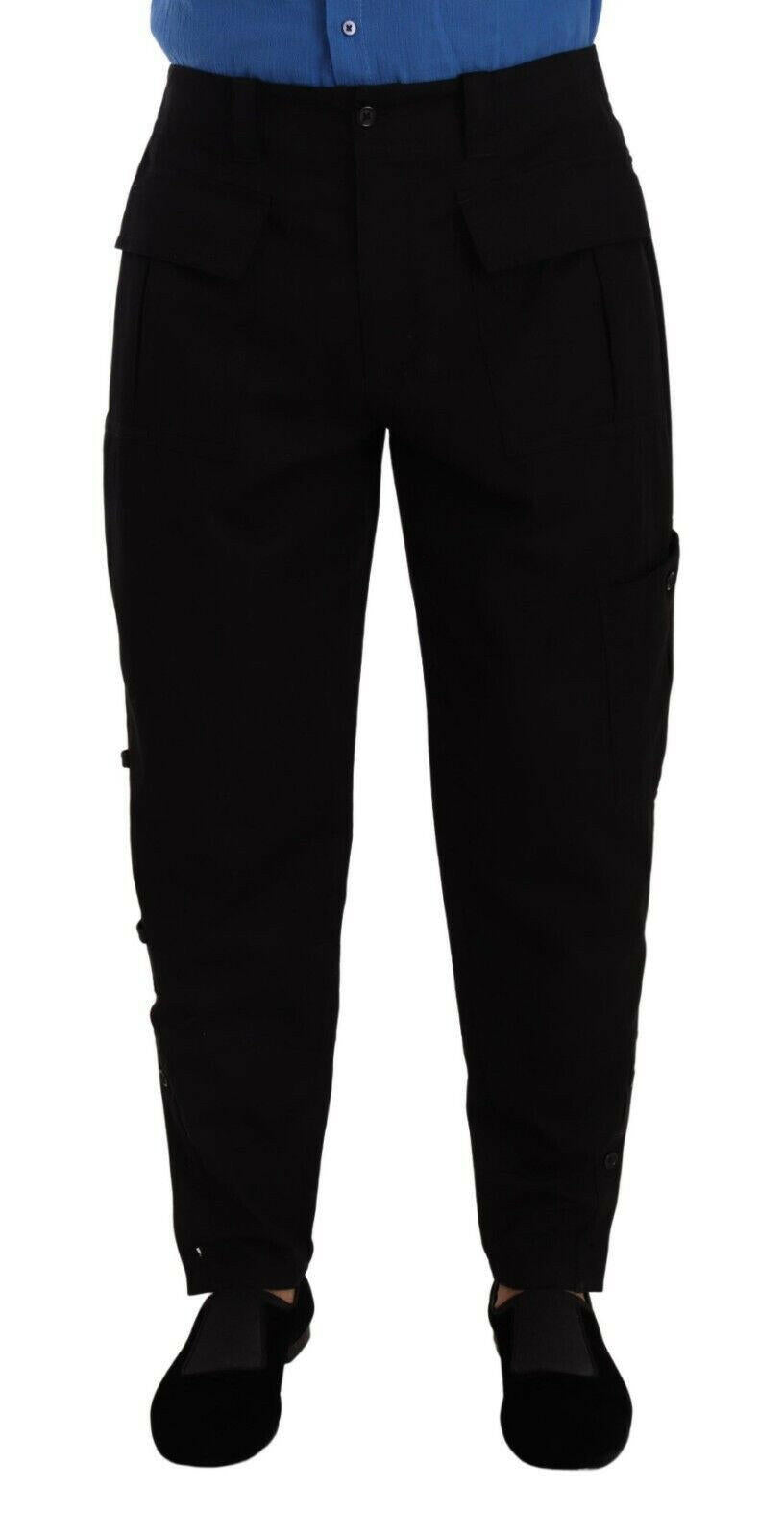 Dolce & Gabbana Chic Black Cargo Pants with Stretch Comfort