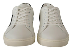 Dolce & Gabbana Elegant White Leather Low Top Sneakers