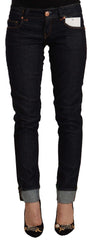 Chic Low Waist Skinny Black Jeans