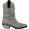 Dolce & Gabbana Crystal-Embellished Black Suede Boots