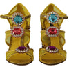 Dolce & Gabbana Stunning Crystal-Embellished Yellow Leather Sandals