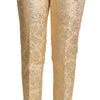 Dolce & Gabbana Elegant High-Waisted Pink Brocade Pants