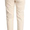 Dolce & Gabbana Chic White Skinny Boyfriend Jeans with Logo Plaque