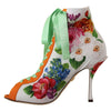 Dolce & Gabbana Floral Open Toe Jersey Heels