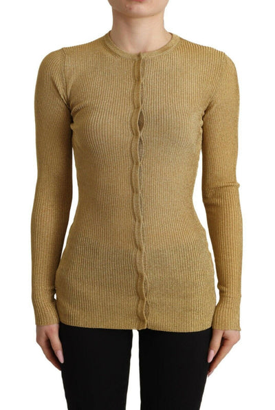 Dolce & Gabbana Glamorous Gold Snap-Button Cardigan