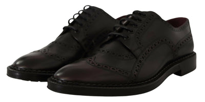 Dolce & Gabbana Elegant Purple Leather Derby Formal Shoes