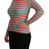 Dolce & Gabbana Elegant Striped Silk Crew Neck Pullover