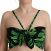 Dolce & Gabbana Elegant Leaf Print Halter Cropped Top