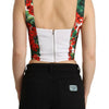 Dolce & Gabbana Elegant Red Cropped Top with Geranium Print