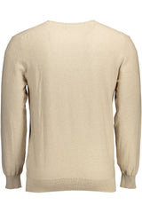 Beige Cotton Men Sweater