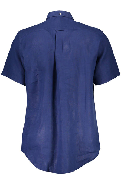 Gant Elegant Blue Linen Button-Down Shirt