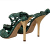 Dolce & Gabbana Emerald Exotic Leather Heeled Sandals