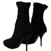 Dolce & Gabbana Elegant Black Mid-Calf Viscose Boots