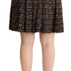 Dolce & Gabbana Chic Brown A-line Pleated Mini Skirt