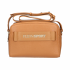 Plein Sport Chic Camel-Toned Crossbody with Double Zip Closure