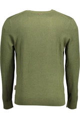 Green Cotton Men Sweater