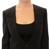 Dolce & Gabbana Elegant Silk-Blend Black Blazer with Scarf Back Detail