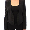 Dolce & Gabbana Elegant Silk-Blend Black Blazer with Scarf Back Detail