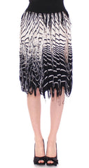 Chic Black & White Knitted Skirt