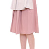 Comeforbreakfast Elegant Pleated Knee-length Skirt in Pink and Gray