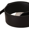 Costume National Chic Leather Fashion Belt with Silver-Tone Buckle