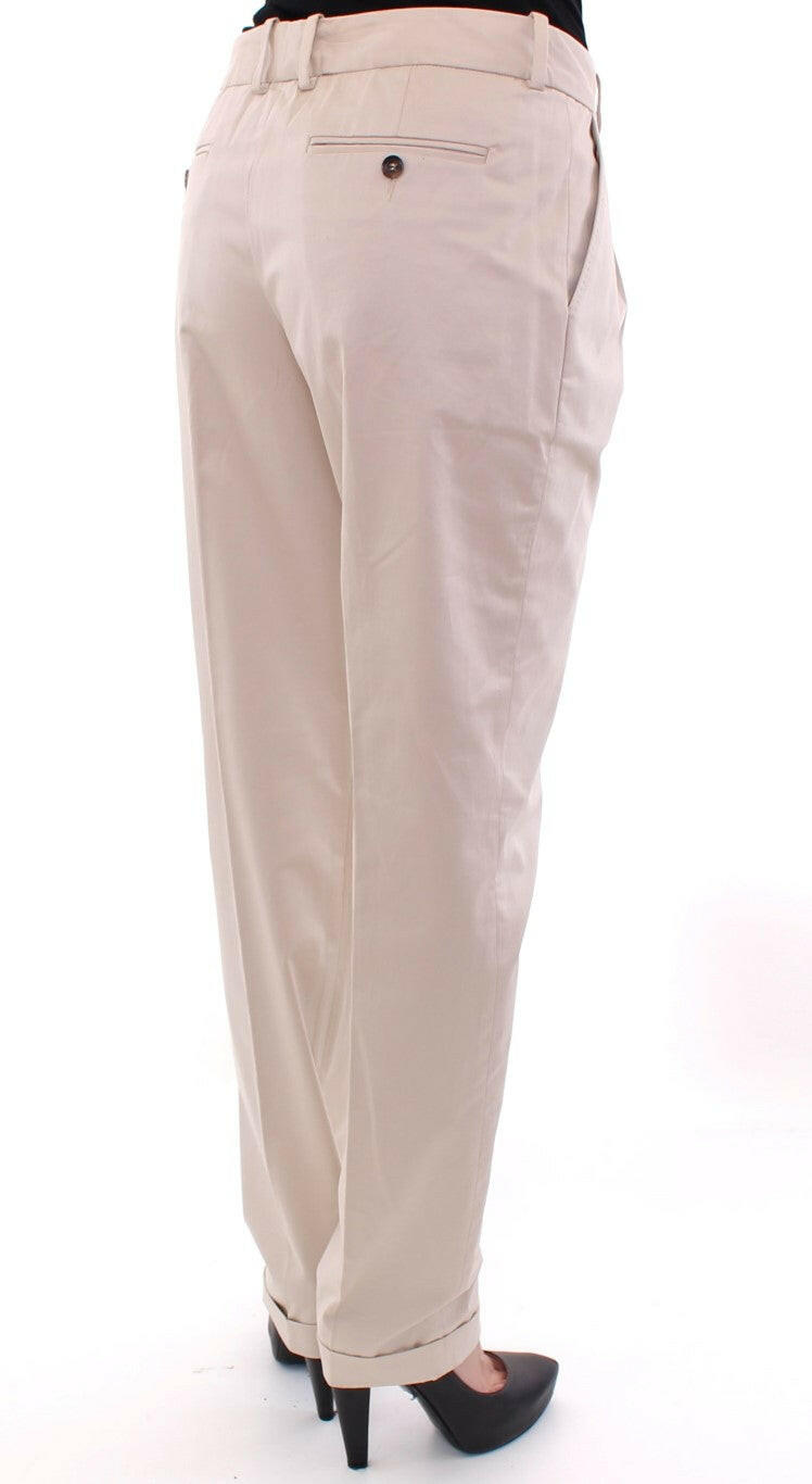 Dolce & Gabbana Elegant Beige Regular Fit Cotton Pants