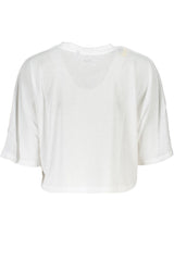 White Polyester Women T-Shirt