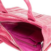 Marc Jacobs The Shiny Crinkle Mini Tote Magenta Leather Crossbody Handbag Purse