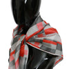 Costume National Elegant Silk Checkered Scarf in Gray and Red