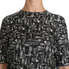 Dolce & Gabbana Exquisite Trumpet Print Silk Blouse