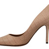 Dolce & Gabbana Elegant Nude Leather Kitten Heels Pumps