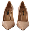 Dolce & Gabbana Elegant Nude Leather Kitten Heels Pumps