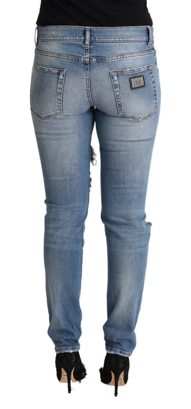 Dolce & Gabbana Chic Distressed Denim Skinny Jeans