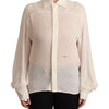 Dsquared² Elegant Off White Silk Long Sleeve Blouse