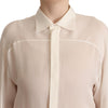 Dsquared² Elegant Off White Silk Long Sleeve Blouse