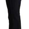 Exte Chic Black Mid Waist Flared Denim Jeans