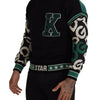 Dolce & Gabbana Regal Crewneck Pullover Sweater - Black & Green