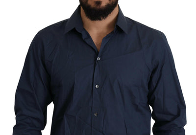 Dolce & Gabbana Elegant Slim Fit Blue Martini Dress Shirt