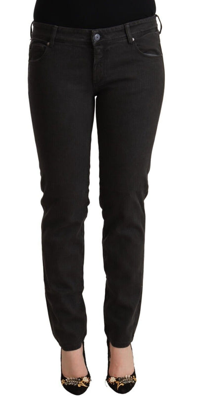 Ermanno Scervino Chic Black Low Waist Skinny Denim