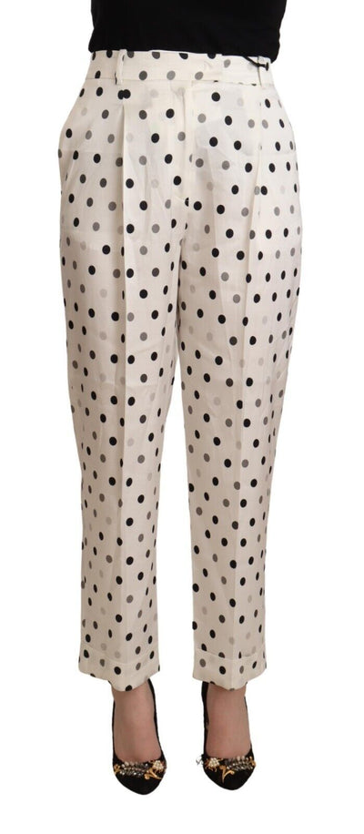 Ermanno Scervino Chic High Waist Polka Dotted Tapered Pants