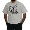 Dolce & Gabbana Elegant White Heart Roses Crewneck Tee