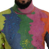 Dolce & Gabbana Multicolor Turtleneck TV Motive Sweater